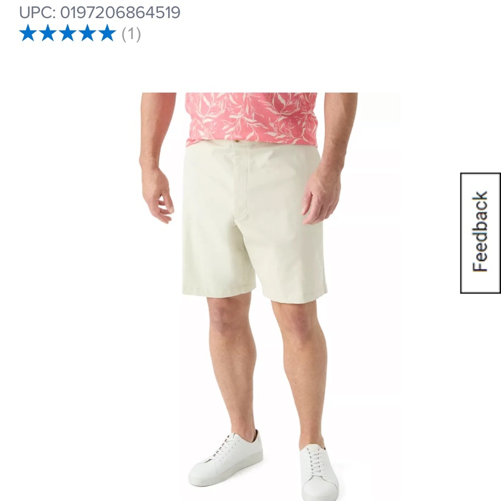 Izod Men's Saltwater Light Cream Flat Front Shorts